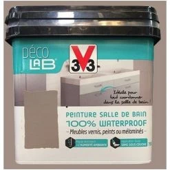 Déco LAB Peinture Salle De Bain 100% Waterproof V33 Humus 0,75 L - Humus
