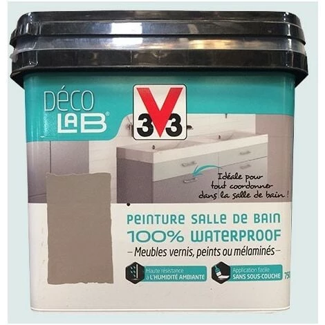 Déco LAB Peinture Salle De Bain 100% Waterproof V33 Galet 0,75 L - Galet 1 Déco LAB Peinture Salle De Bain 100% Waterproof V33 Galet 0,75 L - Galet
