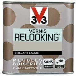 V33 Vernis Relooking Ficelle Brillant Laque 0,5 L - Ficelle