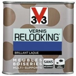 V33 Vernis Relooking Bleu électrique Brillant Laque 0,5 L - Bleu électrique