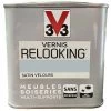 V33 Vernis Relooking Zinc Satin Velours 0,5 L - Zinc -V33 Soldes 34860384 1