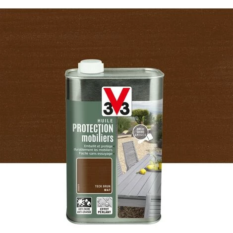 V33 Huile V33 Protection mobilier opaque teck brun mat, 1 l V33 Huile V33 Protection Mobilier Opaque Teck Brun Mat, 1 L -V33 Soldes 35174319 1