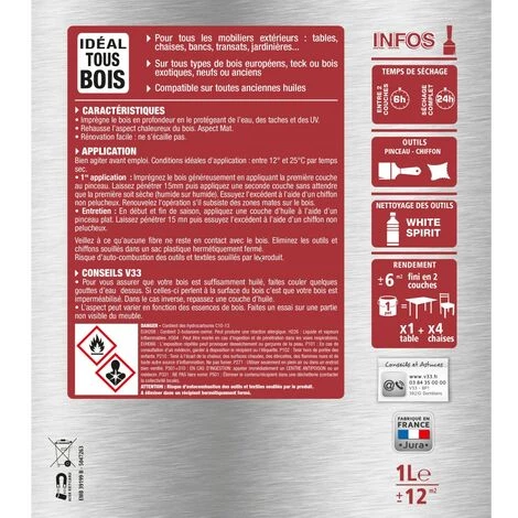 V33 Huile V33 Mobiliers classique teck mat, 1 l V33 Huile V33 Mobiliers Classique Teck Mat, 1 L -V33 Soldes 35176324 5