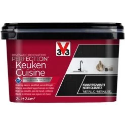 Peinture Cuisine V33 Rénovation Perfection Noir Quartz Métallisé 2L - Noir Quartz