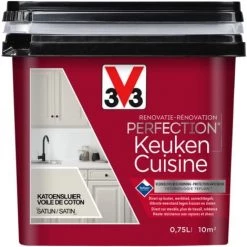 Peinture Cuisine V33 Rénovation Perfection Voile De Coton Satiné 750ml - Voile De Coton