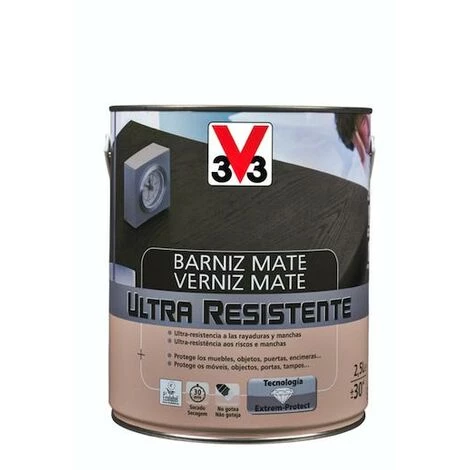 V33 Vernis intérieur mat ultra résistant - noyer 2,5 L V33 Vernis Intérieur Mat Ultra Résistant - Noyer 2,5 L -V33 Soldes 70408482 1