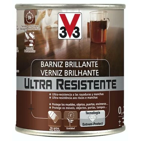 V33 Vernis intérieur brillant ultra-résistant - chêne clair 750 ml V33 Vernis Intérieur Brillant Ultra-résistant - Chêne Clair 750 Ml -V33 Soldes 70409246 1