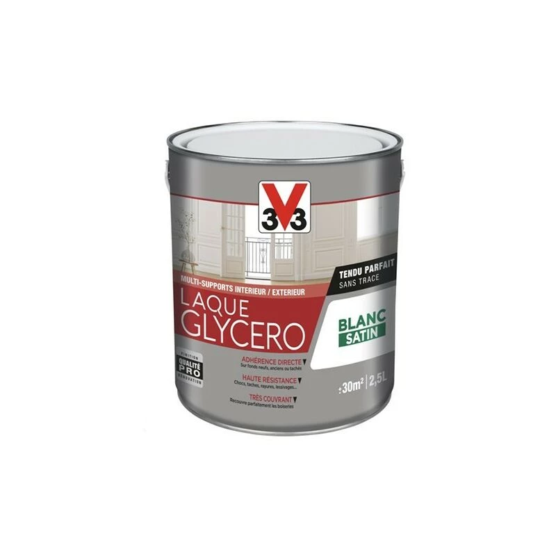 Laque Glycéro Multi-supports V33 Blanc Satin 2,5 L - Blanc Laque Glycéro Multi-supports V33 Blanc Satin 2,5 L - Blanc -V33 Soldes laque glycero multi supports v33 blanc satin 25 l blanc L 480385 52059515 1