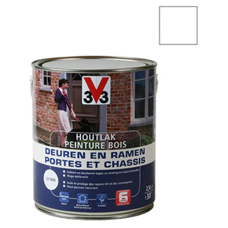 Peinture Bois V33 'Portes Et Chassis' Pure White Satin 2,5L Peinture Bois V33 'Portes Et Chassis' Pure White Satin 2,5L -V33 Soldes peinture bois v33 portes et chassis pure white satin 25l L 15208317 52187945 1