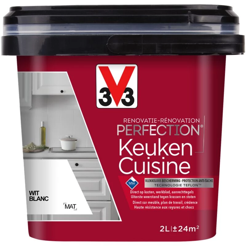 Peinture cuisine V33 Rénovation Perfection blanc mat 2L - Blanc Peinture Cuisine V33 Rénovation Perfection Blanc Mat 2L - Blanc -V33 Soldes peinture cuisine v33 renovation perfection blanc mat 2l blanc L 15208317 52188171 1