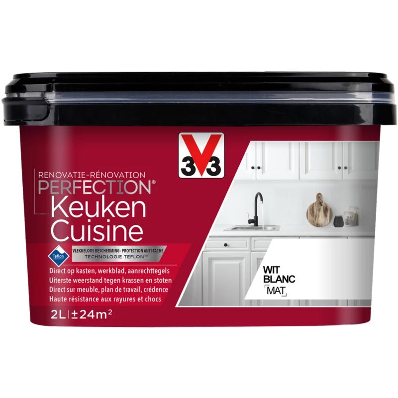 Peinture cuisine V33 Rénovation Perfection blanc mat 2L - Blanc Peinture Cuisine V33 Rénovation Perfection Blanc Mat 2L - Blanc -V33 Soldes peinture cuisine v33 renovation perfection blanc mat 2l blanc L 15208317 52188171 2
