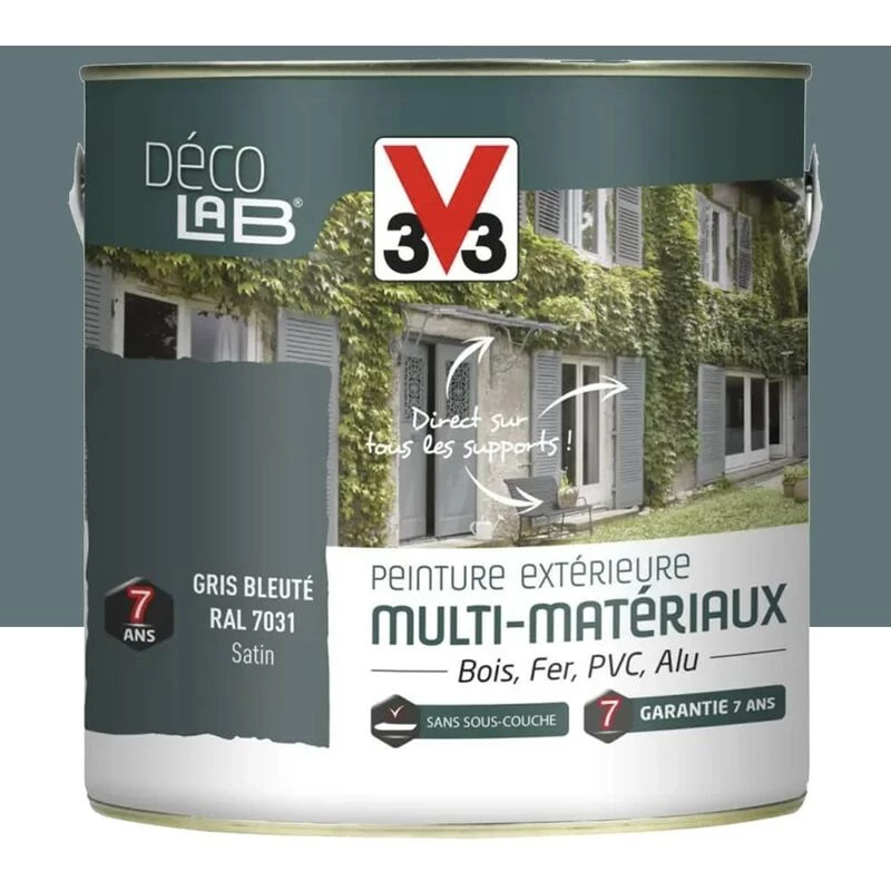 Peinture Extérieure Multi-Matériaux V33 Déco LAB Gris bleuté Mat Poudré 2 L - Gris bleuté Peinture Extérieure Multi-Matériaux V33 Déco LAB Gris Bleuté Mat Poudré 2 L - Gris Bleuté -V33 Soldes peinture exterieure multi materiaux v33 deco lab gris bleute mat poudre 2 l gris bleute L 480385 52967732 1