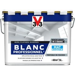 Peinture Intérieure Blanc Professionnel® Blanc Mat 10 L V33 - Blanc