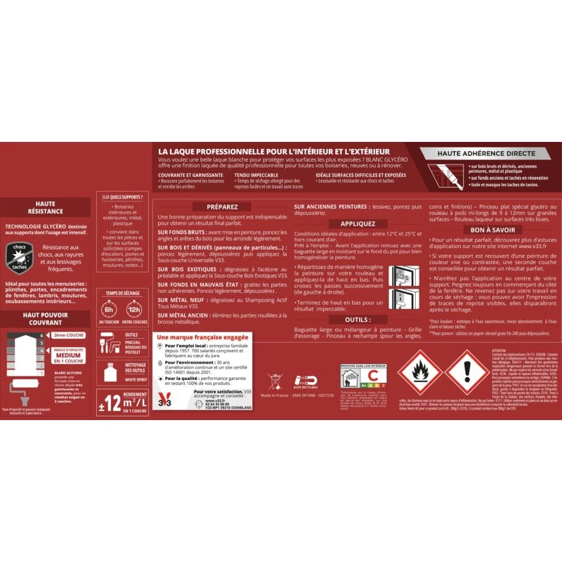 Peinture multisupport V33 Glycéro blanc mat, 2.5 l Peinture Multisupport V33 Glycéro Blanc Mat, 2.5 L -V33 Soldes peinture multisupport v33 glycero blanc mat 25 l L 20065459 36908932 3