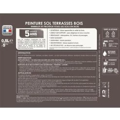 Peinture Sol V33 Terrasses Bois Sols Extérieurs Bois Grisé 0,5 L -V33 Soldes peinture sol v33 terrasses bois sols exterieurs bois grise 05 l L 480385 34860067 3