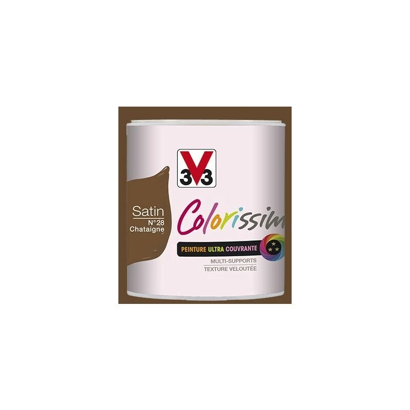 Peinture V33 Colorissim Satin Châtaigne N°28 0,5 L - Châtaigne 1 Peinture V33 Colorissim Satin Châtaigne N°28 0,5 L - Châtaigne