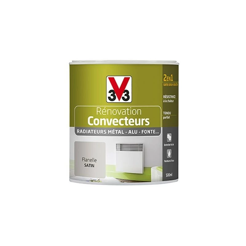Peinture V33 Rénovation Convecteurs/Radiateurs 0,5L Flanelle 0,5 L - Flanelle 1 Peinture V33 Rénovation Convecteurs/Radiateurs 0,5L Flanelle 0,5 L - Flanelle
