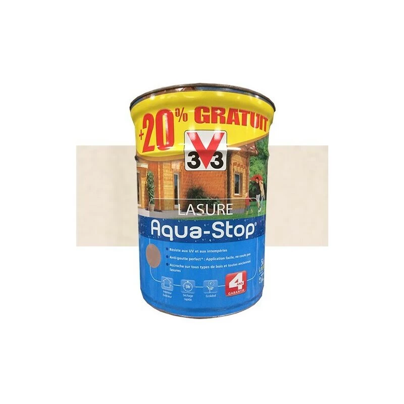 V33 Lasure Aqua-stop 4ans Anti-goutte Blanc 5 L V33 Lasure Aqua-stop 4ans Anti-goutte Blanc 5 L -V33 Soldes v33 lasure aqua stop 4ans anti goutte blanc 5 l L 480385 15295171 1