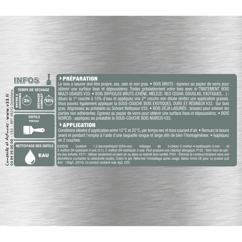 V33 Lasure V33 Hp Les Opaques 8 Ans Galet Satiné 0.125 L 5 V33 Lasure V33 Hp Les Opaques 8 Ans Galet Satiné 0.125 L – Image 5