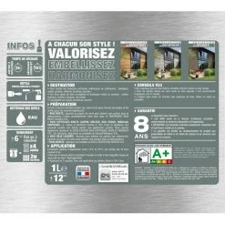 V33 Lasure V33 Hp Les Opaques 8 Ans Galet Satiné 1 L -V33 Soldes v33 lasure v33 hp les opaques 8 ans galet satine 1 l L 821 35524172 5