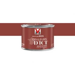 V33 Peinture Bois Extérieur Couleurs D'ici® V33, Rouge Intense Velours 0.125 L