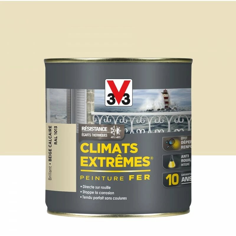 V33 Peinture fer extérieur Climats extrêmes® V33 beige calcaire brillant 0.5 l V33 Peinture Fer Extérieur Climats Extrêmes® V33 Beige Calcaire Brillant 0.5 L -V33 Soldes v33 peinture fer exterieur climats extremes v33 beige calcaire brillant 05 l L 821 35176383 1