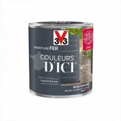 V33 Peinture Fer Extérieur Couleurs D'ici® V33 Bleu Encré Velours 0.5 L -V33 Soldes v33 peinture fer exterieur couleurs dici v33 bleu encre velours 05 l L 821 54410625 5