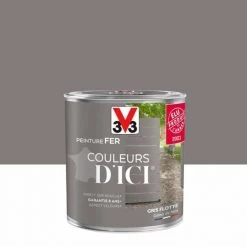 V33 Peinture Fer Extérieur Couleurs D'ici® V33 Gris Flotté Velours 0.5 L