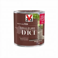 V33 Peinture Fer Extérieur Couleurs D'ici® V33 Rouge Sépia Velours 0.5 L -V33 Soldes v33 peinture fer exterieur couleurs dici v33 rouge sepia velours 05 l L 821 35524349 5