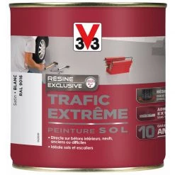 V33 Peinture Sol Résine Trafic Extrême Blanc 2,5 L - Blanc