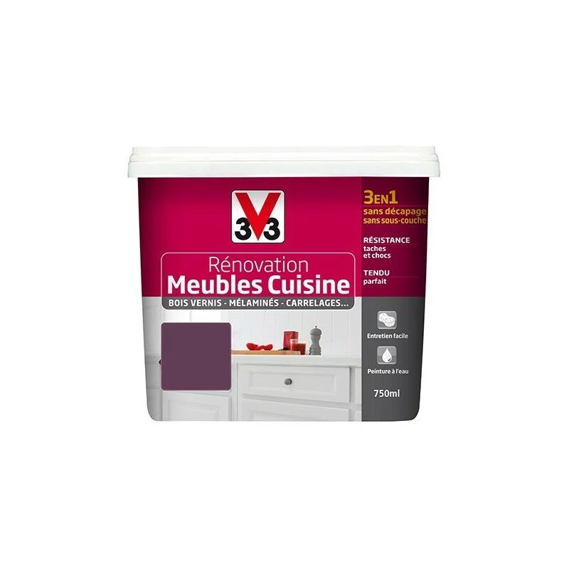 V33 Rénovation Meubles Cuisine (Bois vernis-Mélaminés-Stratifiés) Satin Cassis 0,75 L - Cassis V33 Rénovation Meubles Cuisine (Bois Vernis-Mélaminés-Stratifiés) Satin Cassis 0,75 L - Cassis -V33 Soldes v33 renovation meubles cuisine bois vernis melamines stratifies satin cassis 075 l cassis L 480385 15294682 1