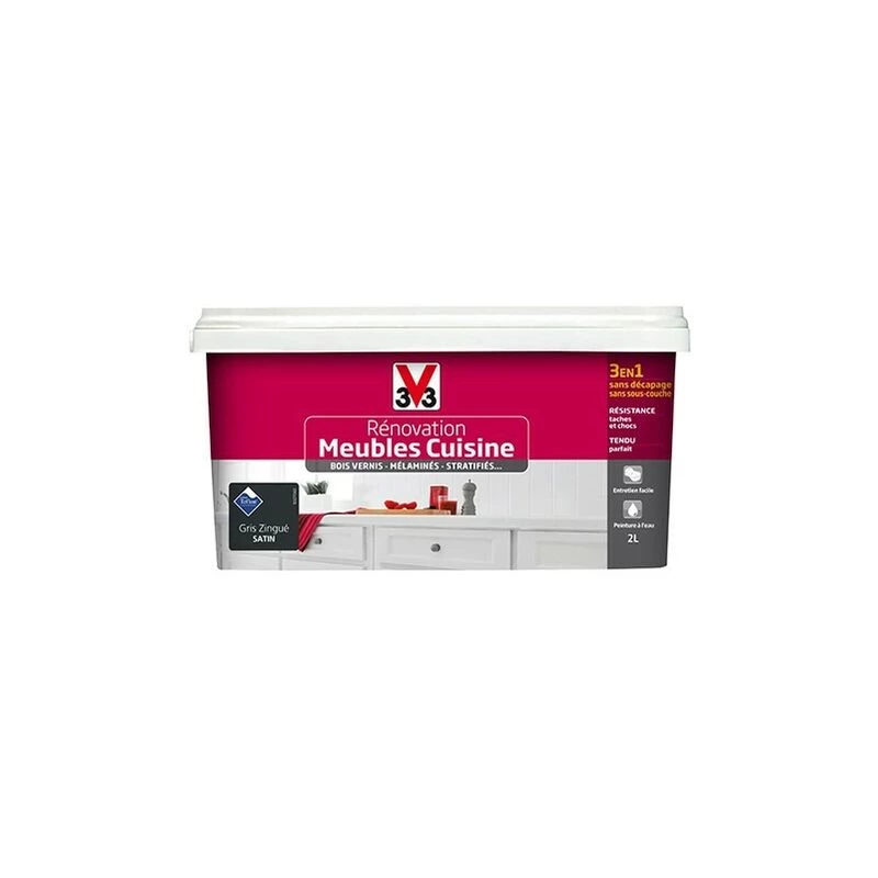 V33 Rénovation Meubles Cuisine (Bois vernis-Mélaminés-Stratifiés) Satin Gris zingué 2 L - Bois grisé V33 Rénovation Meubles Cuisine (Bois Vernis-Mélaminés-Stratifiés) Satin Gris Zingué 2 L - Bois Grisé -V33 Soldes v33 renovation meubles cuisine bois vernis melamines stratifies satin gris zingue 2 l bois grise L 480385 34860269 1